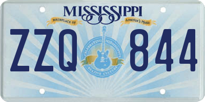 MS license plate ZZQ844