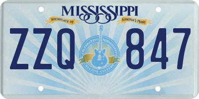 MS license plate ZZQ847