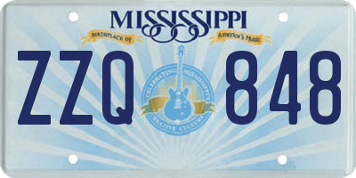 MS license plate ZZQ848