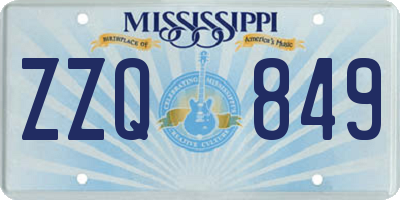 MS license plate ZZQ849