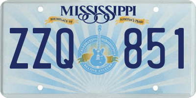MS license plate ZZQ851