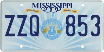 MS license plate ZZQ853