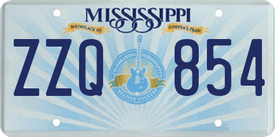MS license plate ZZQ854