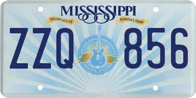 MS license plate ZZQ856