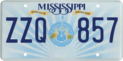 MS license plate ZZQ857