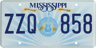 MS license plate ZZQ858