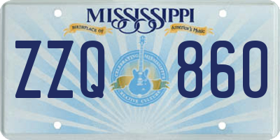 MS license plate ZZQ860