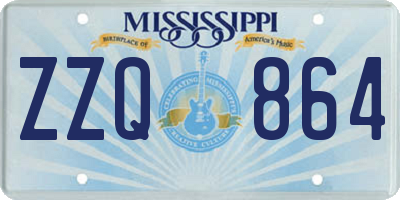 MS license plate ZZQ864