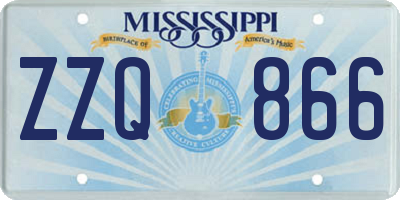 MS license plate ZZQ866