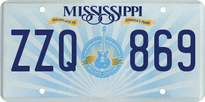 MS license plate ZZQ869