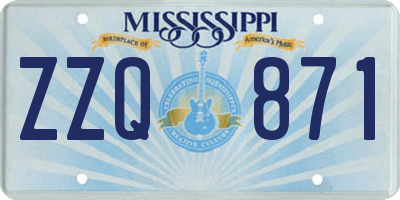 MS license plate ZZQ871