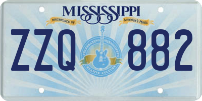 MS license plate ZZQ882