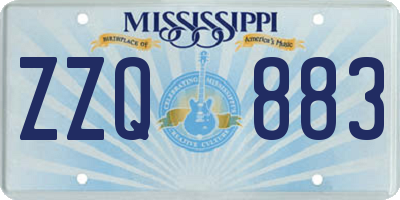 MS license plate ZZQ883