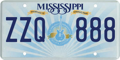 MS license plate ZZQ888