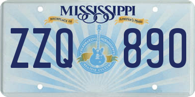 MS license plate ZZQ890