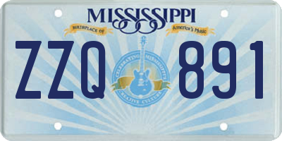 MS license plate ZZQ891