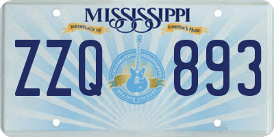 MS license plate ZZQ893