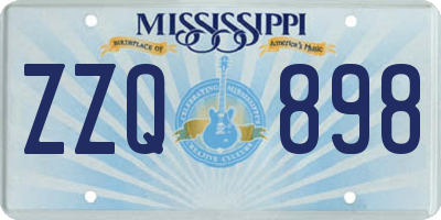 MS license plate ZZQ898