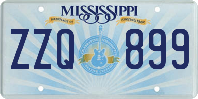 MS license plate ZZQ899