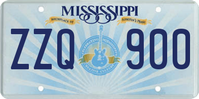 MS license plate ZZQ900