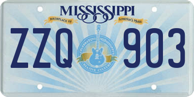 MS license plate ZZQ903