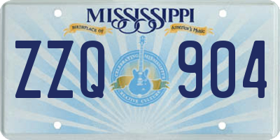 MS license plate ZZQ904