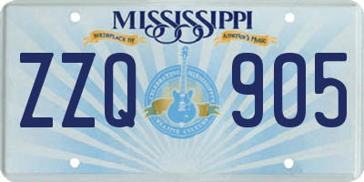 MS license plate ZZQ905
