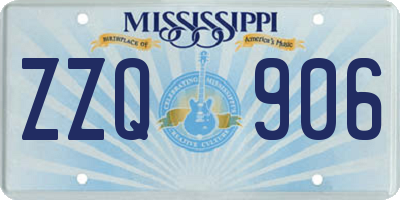 MS license plate ZZQ906