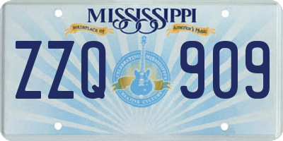 MS license plate ZZQ909