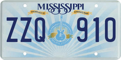 MS license plate ZZQ910