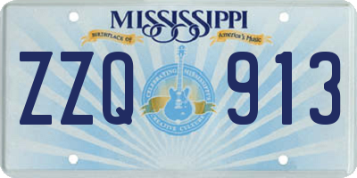 MS license plate ZZQ913