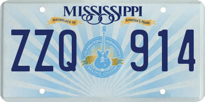 MS license plate ZZQ914