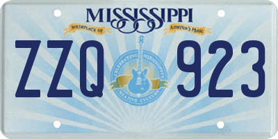 MS license plate ZZQ923