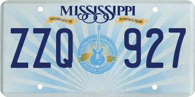 MS license plate ZZQ927