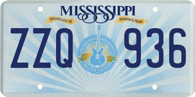 MS license plate ZZQ936