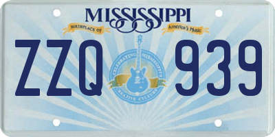 MS license plate ZZQ939