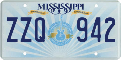 MS license plate ZZQ942