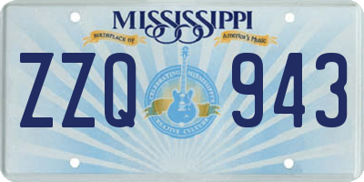 MS license plate ZZQ943