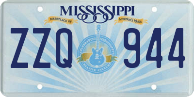 MS license plate ZZQ944