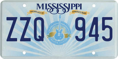 MS license plate ZZQ945