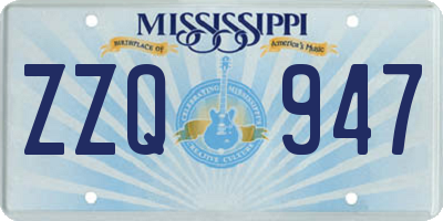 MS license plate ZZQ947