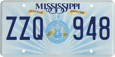 MS license plate ZZQ948