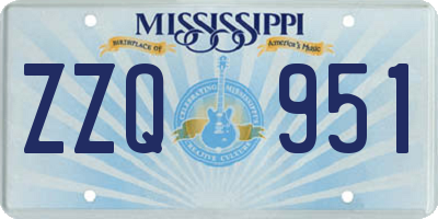 MS license plate ZZQ951