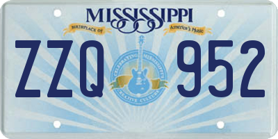 MS license plate ZZQ952