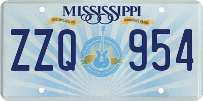 MS license plate ZZQ954
