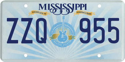 MS license plate ZZQ955
