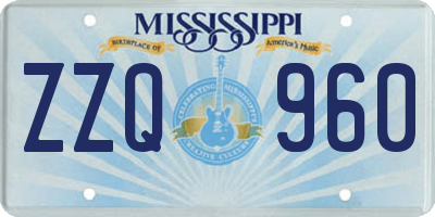 MS license plate ZZQ960