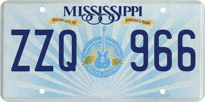 MS license plate ZZQ966