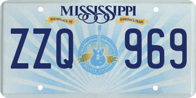 MS license plate ZZQ969