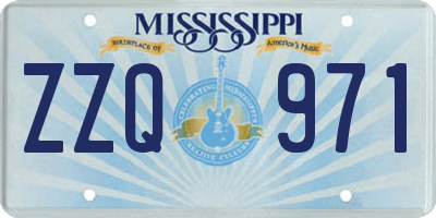 MS license plate ZZQ971